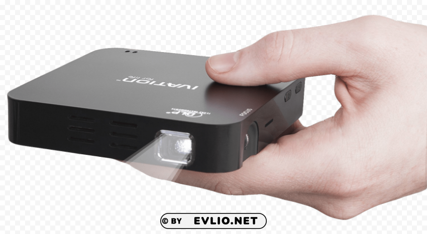 Hand Holding Pocket Projector PNG with no background required