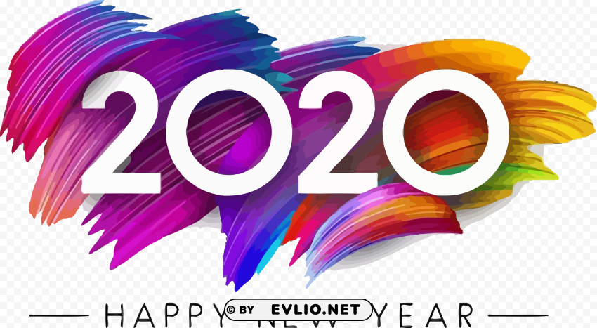 Happy New Year 2020 PNG Graphic Isolated on Clear Background