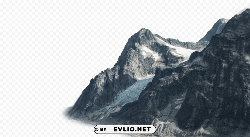 Mountain CleanCut Background Isolated PNG Graphic
