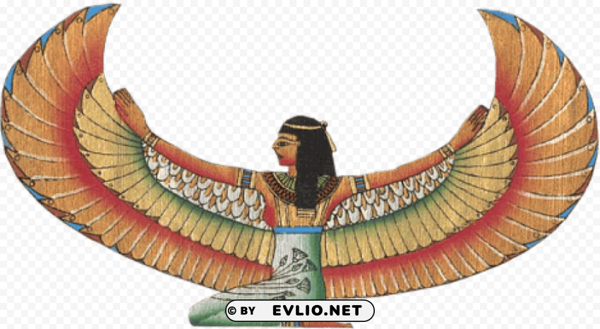 Transparent PNG image Of pharaoh Egyptian goddess with wings Clear Background Isolated PNG Illustration - Image ID c72a8f77