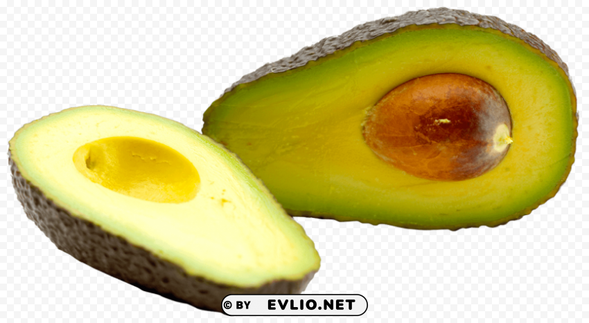 Two Avocado Slices PNG icons with transparency