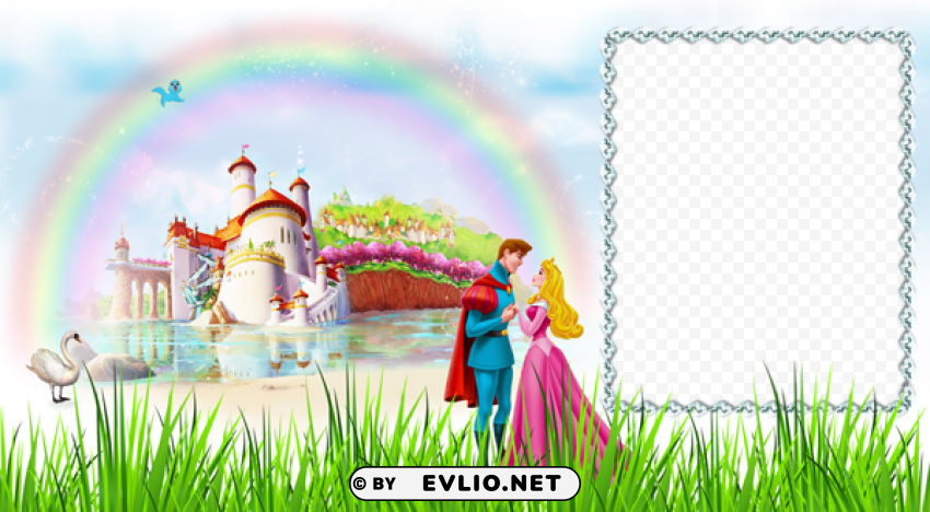  kids frame with prince and princess High-quality transparent PNG images