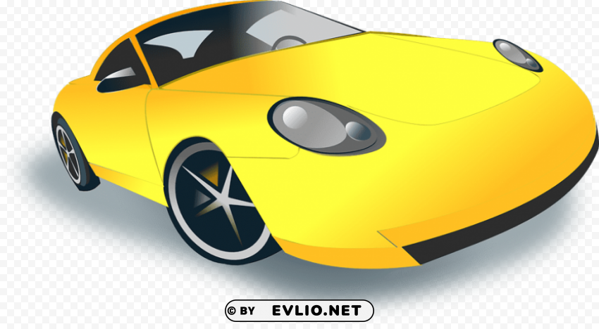 yellow sports car PNG Image with Transparent Isolated Graphic