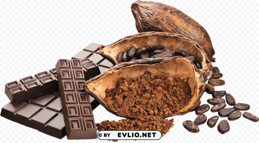 cacao with chocolate Transparent PNG images for design