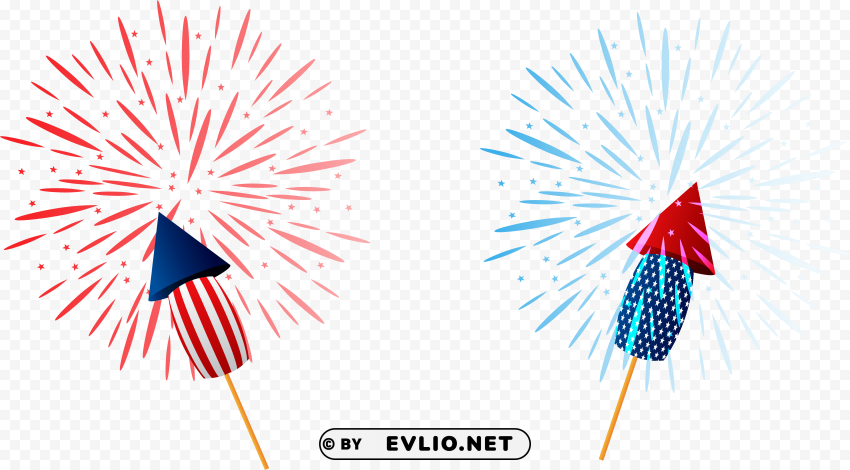 A missile with an American flag on it sparklers clip art PNG with no cost