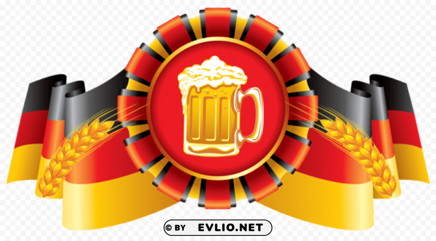 oktoberfest decor german flag and beer Isolated Character on HighResolution PNG