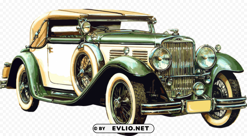 old luxury car Isolated Item with Transparent Background PNG