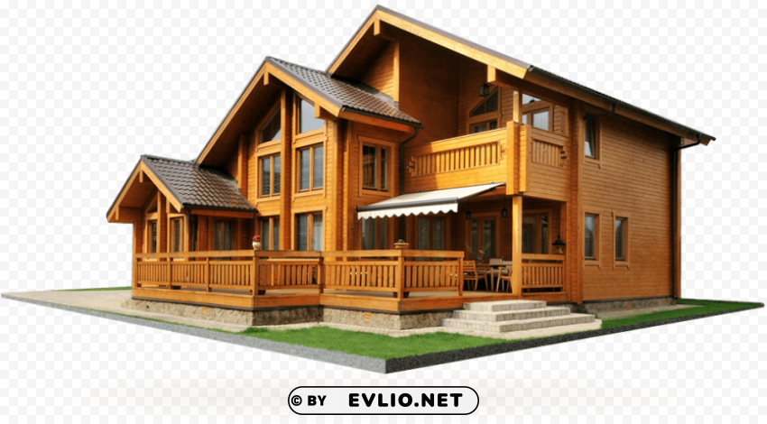 wooden house Isolated Graphic Element in Transparent PNG