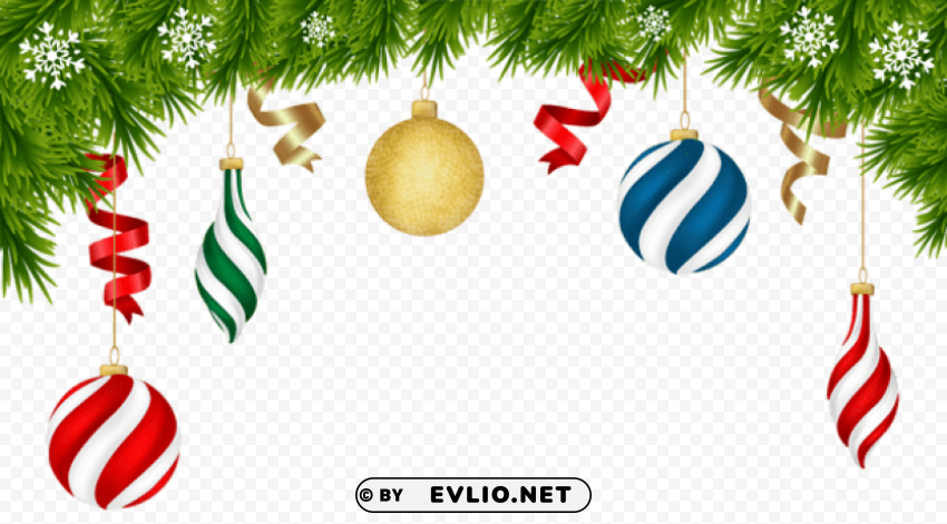 Christmas Deco Ornaments Transparent PNG Isolated Object With Detail