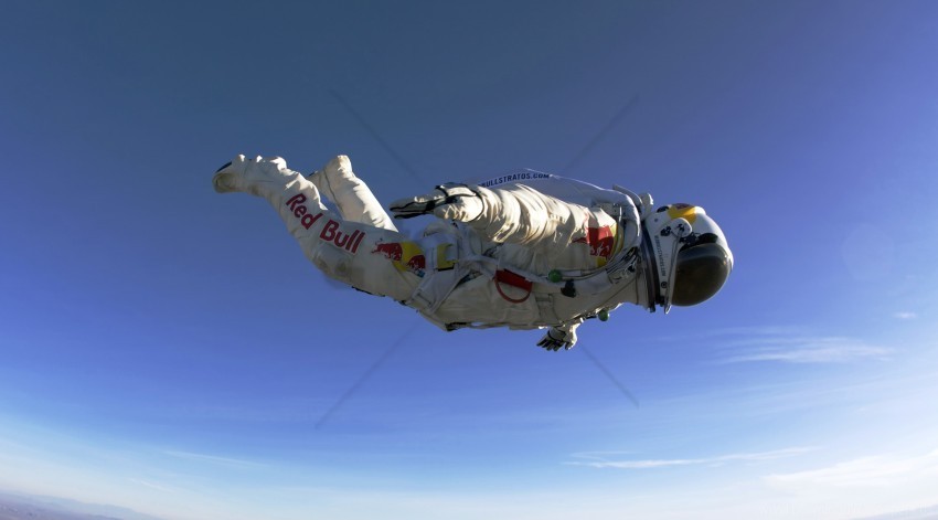felix baumgartner flying jumping wallpaper PNG Image with Isolated Transparency
