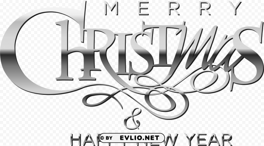 Merry Christmas And Happy New Year Transparent Background PNG Graphic Isolated With Clarity