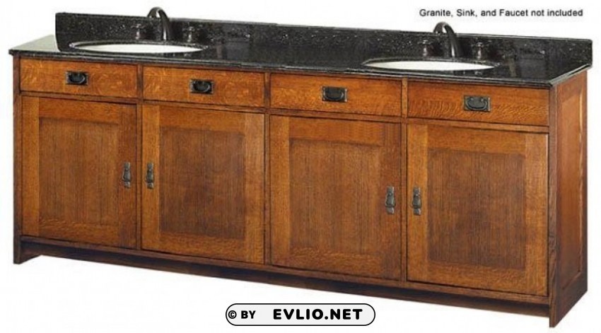 style furniture oak furniture calabasas double sink bathroom vanity m7fnya Isolated Object on Transparent Background in PNG