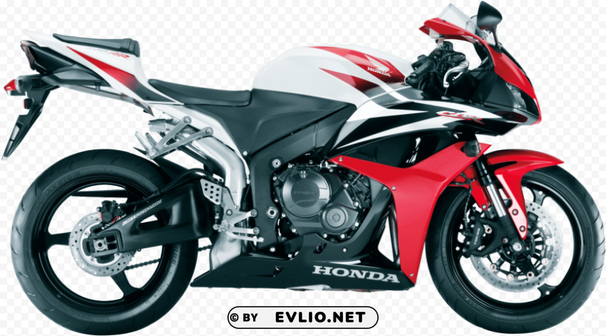 red and white motorcycle PNG Image with Transparent Cutout