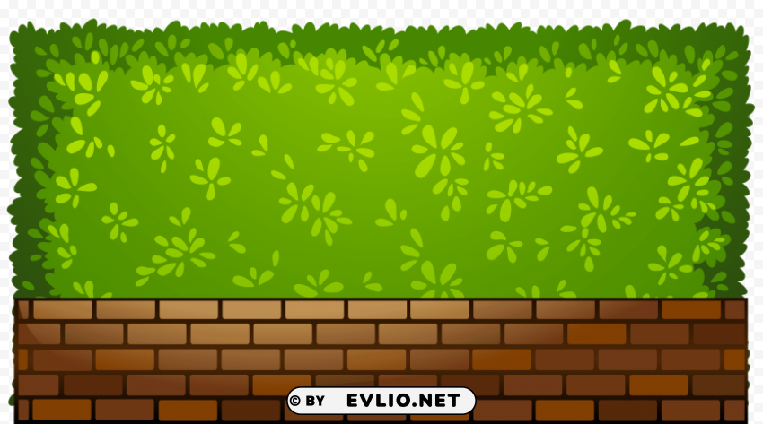 brick fence with plants Transparent PNG images wide assortment