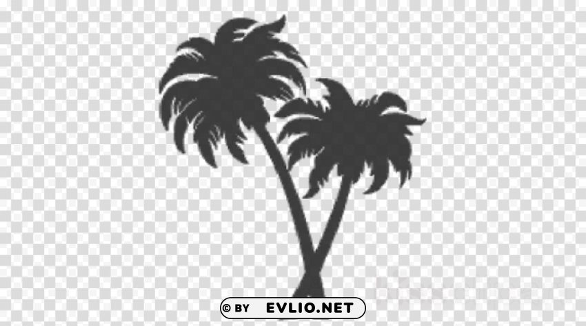 Silhouette Palm Trees PNG Isolated Design Element With Clarity
