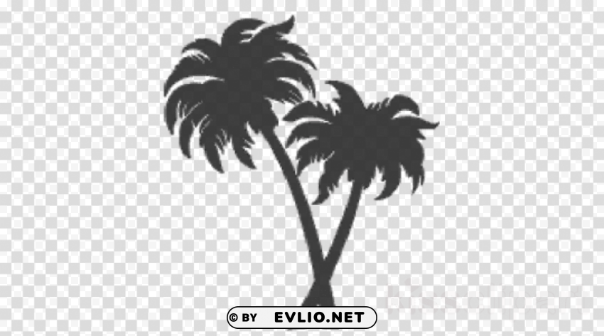 silhouette palm trees PNG Isolated Design Element with Clarity