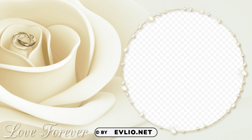 Weddingframe With Rose Isolated Object With Transparency In PNG