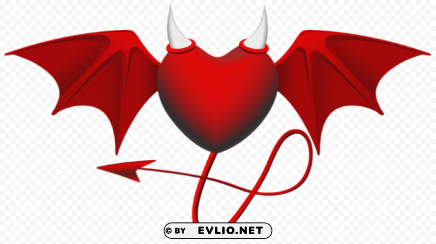 devil heart PNG Graphic Isolated with Clear Background