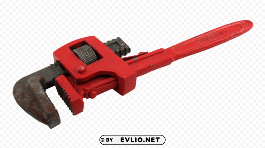 Pipe Wrench Isolated Subject with Clear PNG Background