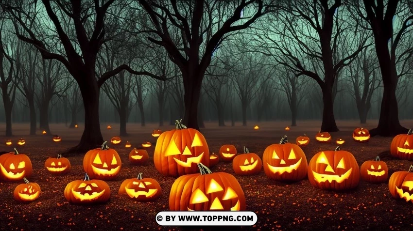 HD Scary Graveyard In The Woods Halloween Isolated PNG Object with Clear Background