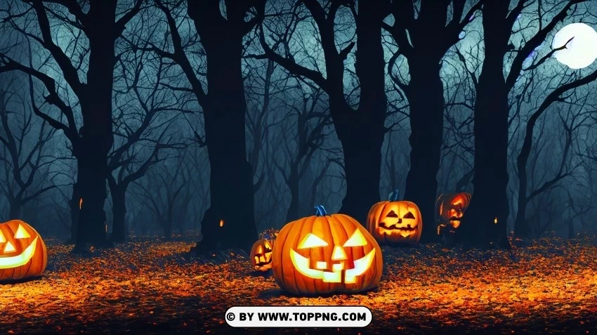 Spine-Chilling Forest Graveyard Halloween Wallpaper PNG files with clear backdrop assortment