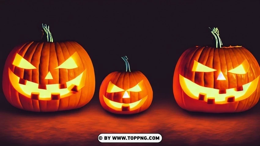 Spooky Nightscape Jack-o'-Lanterns in the Dark PNG files with clear background collection