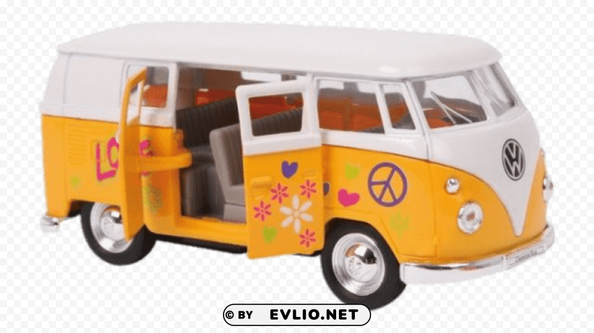 volkswagen camper van toy model Isolated Artwork on HighQuality Transparent PNG