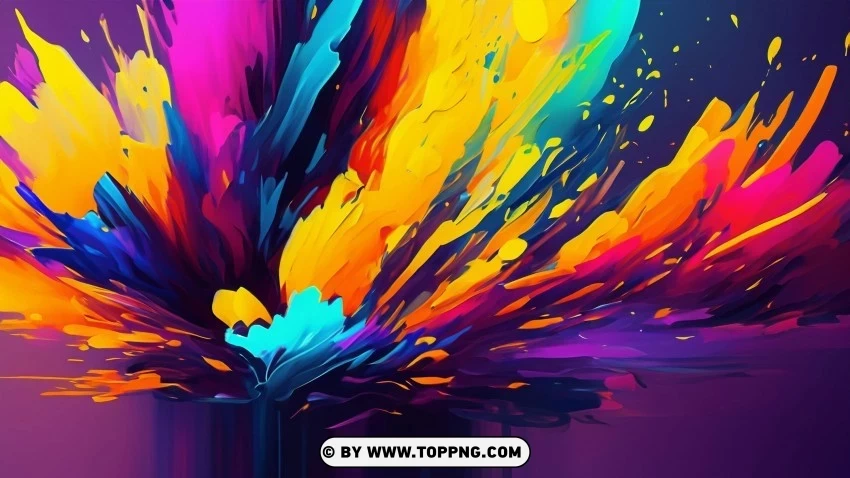 Abstract Art 4K Colorful Splash Background PNG pictures with alpha transparency