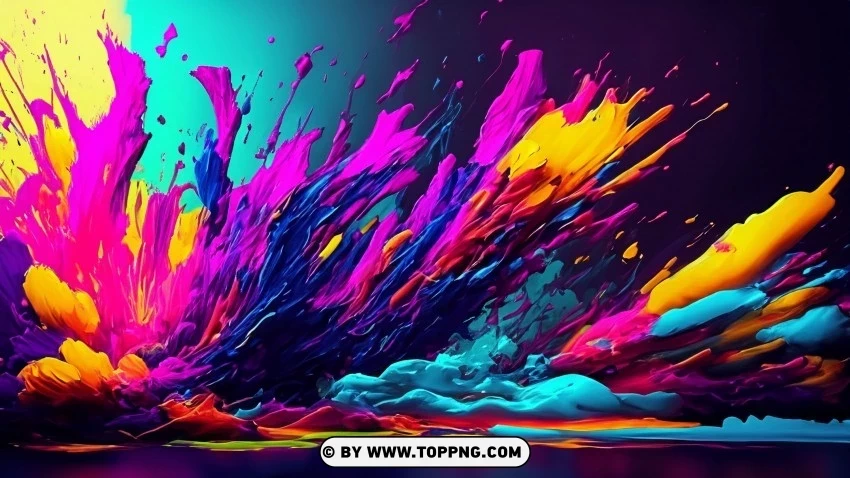 Abstract Canvas in 4K Dynamic Splashing Colors PNG pictures with no backdrop needed