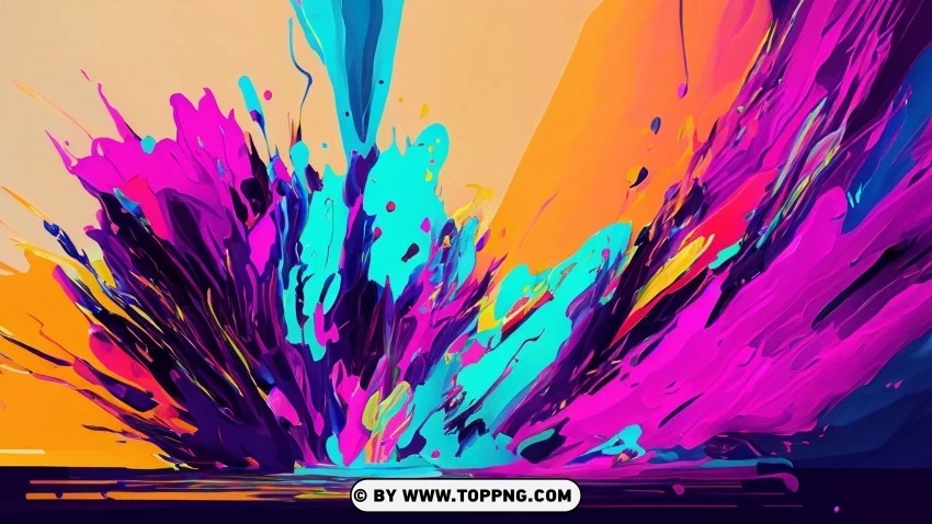 Abstract Palette 4K Colorful Splash image PNG pictures without background