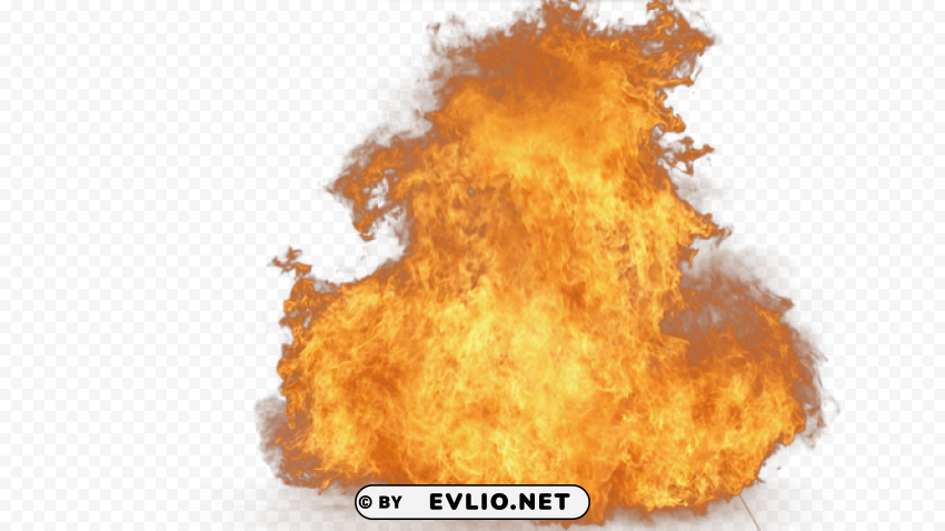 big yellow fire Transparent PNG Isolated Element with Clarity