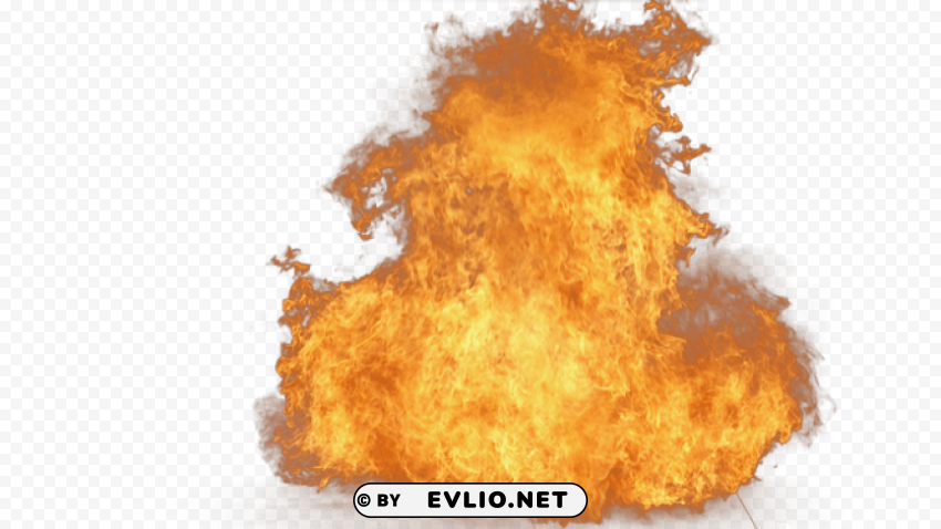 Big Yellow Fire Transparent PNG Isolated Element With Clarity