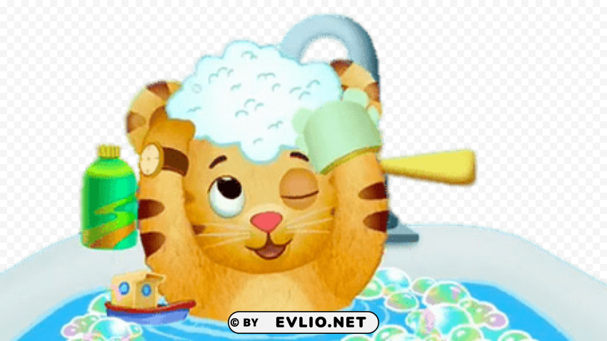 daniel tiger taking a bath High-resolution PNG images with transparent background