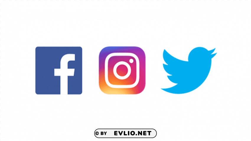 facebook instagram twitter logos Isolated Item with Transparent PNG Background