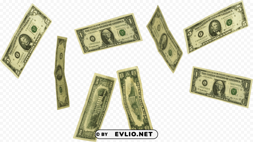 falling money Transparent PNG photos for projects