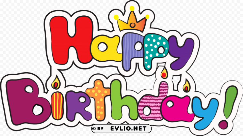 happy birthday logo PNG files with transparent canvas collection