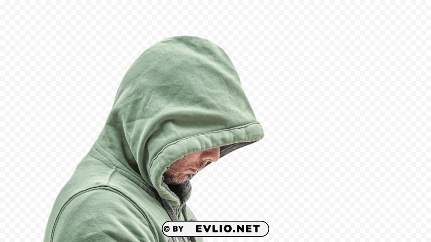 man with green hoodie PNG images for websites