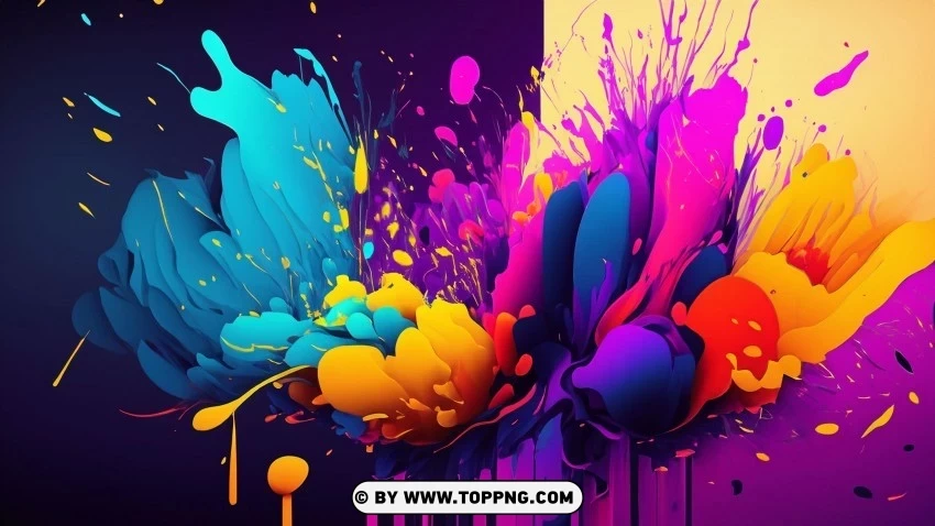 Spectacular 4K Colorful Splash Background PNG transparent design