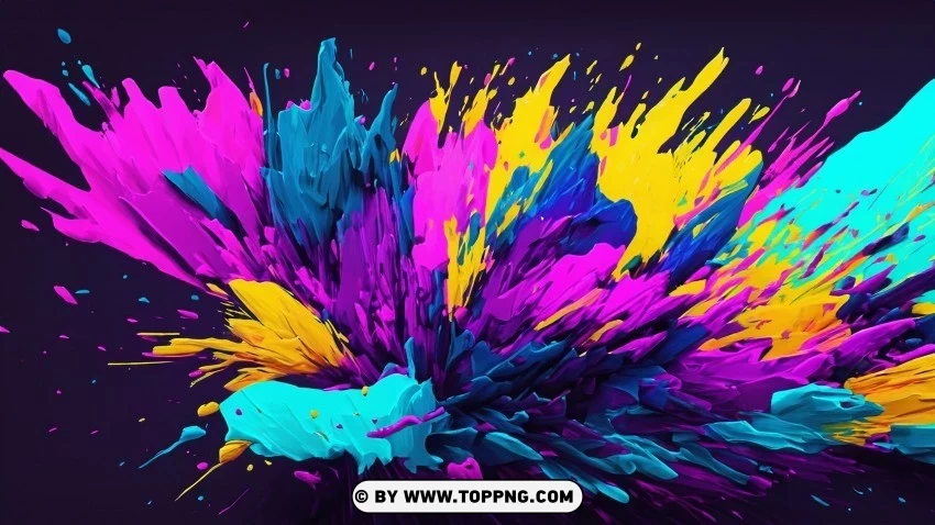 Splashing Colors in 4K Photo Background PNG transparent design bundle