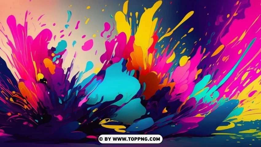 Vibrant 4K Splashing Colorful Painting Background PNG transparent design diverse assortment