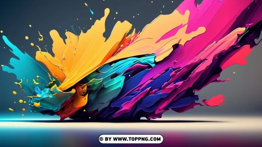 Vivid 4K Abstract Art Dynamic Colors Palette PNG Transparent Designs