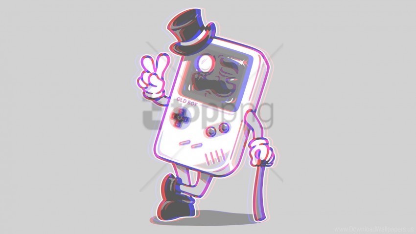 3d anaglyph gameboy wallpaper Free PNG download