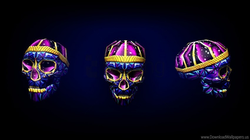 3d art bright skull wallpaper High-quality transparent PNG images comprehensive set