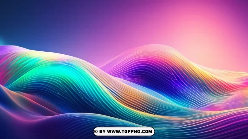 4K Vibrant line Waves Abstract Motion Wallpaper Transparent PNG Isolation of Item