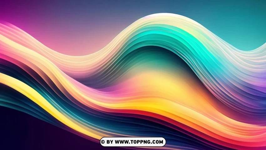 4K Wallpaper Abstract Vibrant Waves with Lines in Motion Transparent PNG Object Isolation