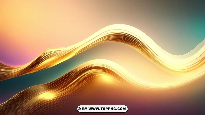 4K Wallpaper with Golden Abstract Design ClearCut Background Isolated PNG Art