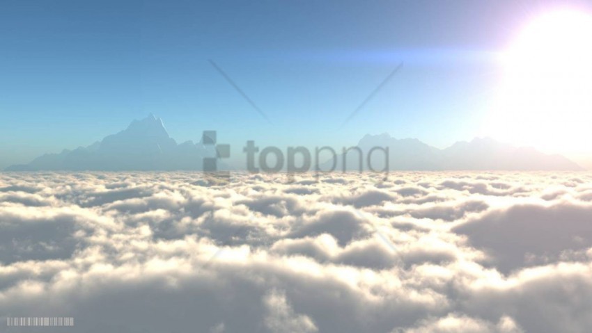 above the clouds Isolated Artwork on Transparent Background PNG