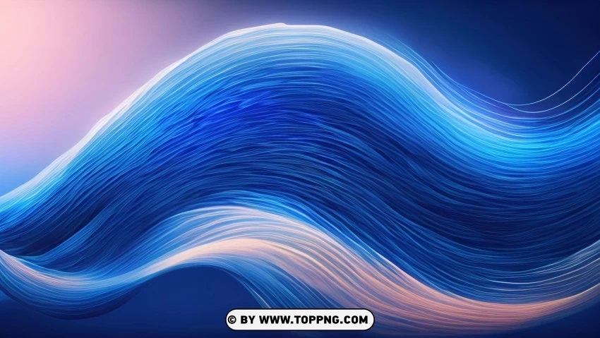 Abstract Blue Wave Digital Art 4K Wallpaper ClearCut Background PNG Isolated Subject