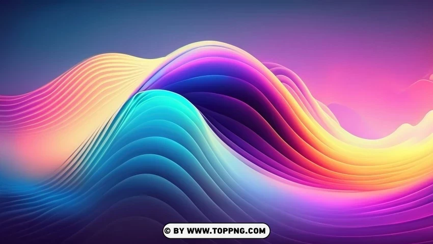 Abstract Colorful Wave Lines In Motion 4K Wallpaper Alpha Channel Transparent PNG