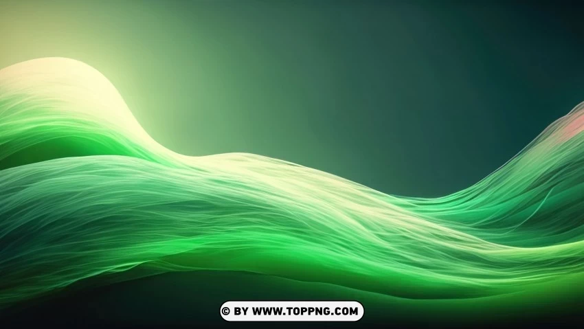 Abstract Green Wave Vector Design Element Isolated Artwork on HighQuality Transparent PNG